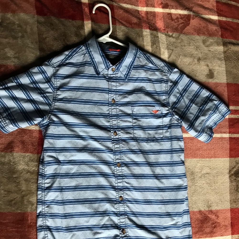 Dockers Blue Striped Button Down